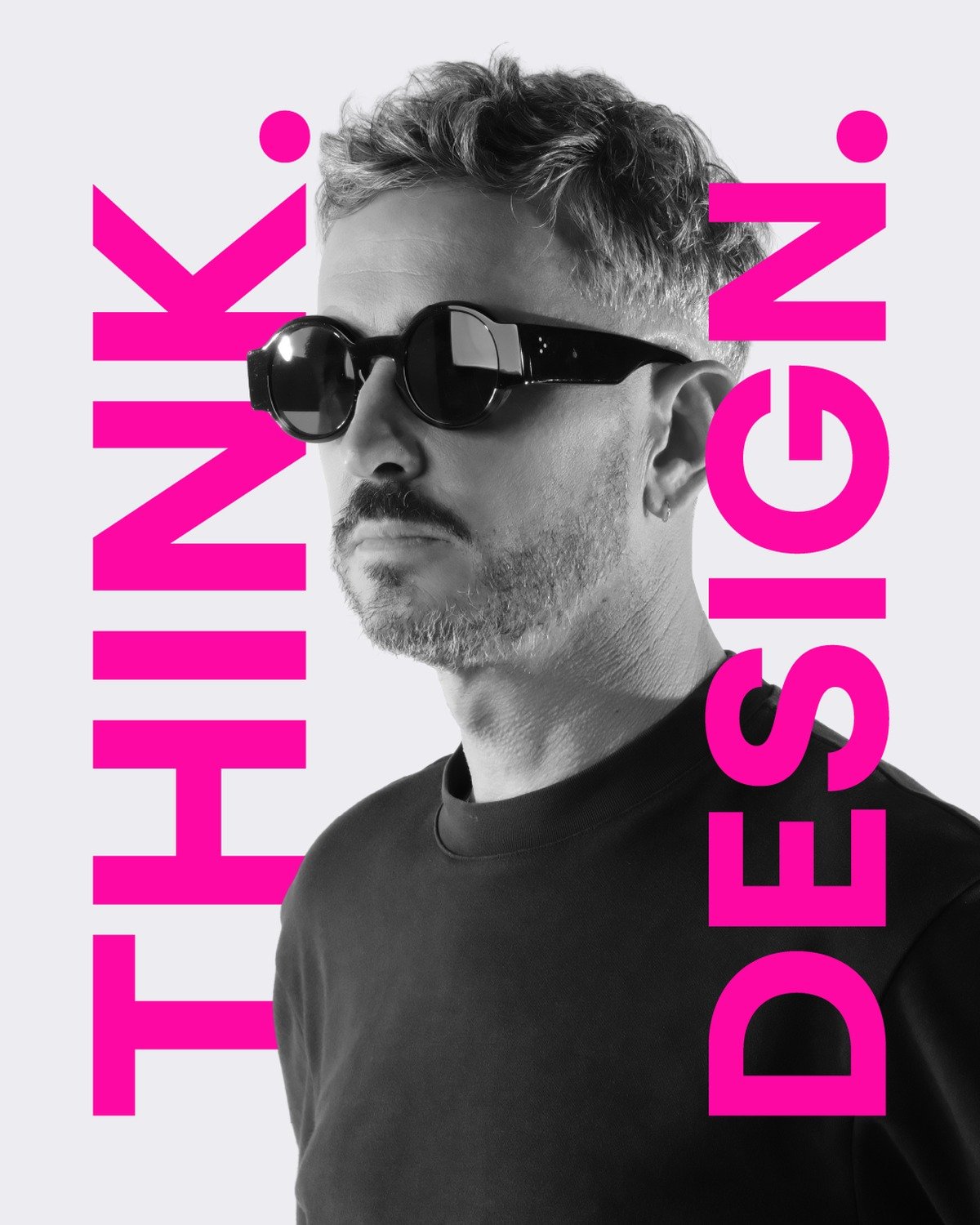 Antoine Vogel, portrait avec lunettes de soleil, visuel THINK. DESIGN.